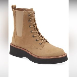 Lace up Chelsea suede boot